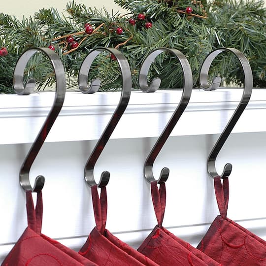 Haute Decor Stocking Scroll® Brushed Nickel Stocking Holders, 4ct.